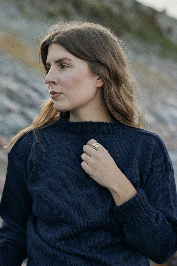 Le Tricoteur Guernsey Jumper Navy